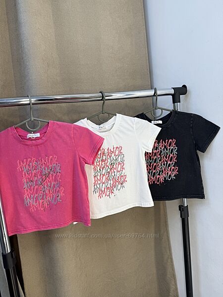 Стильная футболка для девочки, р.104-164