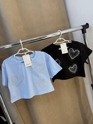 Стильная футболка для девочки р.104-164