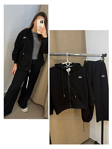 Стильний спортивний костюм для дівчинки в чорному кольорі, р.140-170