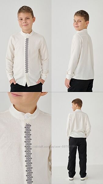 Стильна льняна сорочка, вишиванка для хлопчика