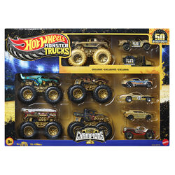 Hot Wheels Monster Trucks подарочный набор Trophy Champions JDW07 tiger sha