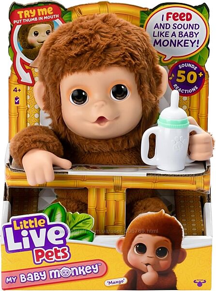 Little Live Pets My Baby Monkey Mango Интерактивная игрушка маленькая обезь