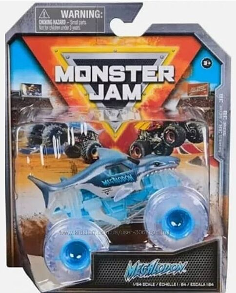 Monster Jam Мегалодон акула Megalodon машинка внедорожник джип 164 Monster