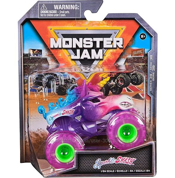 Monster Jam Truck Sparkle Smash Diecast 164 Scale Vehicles Series 39 on th