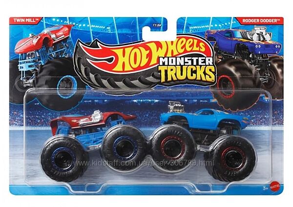 Hot Wheels Monster jam trucks Набор внедорожников 164 Twin Mill vs Rodger