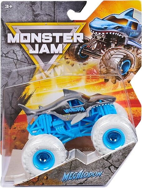 Monster Jam Мегалодон акула Megalodon grey машинка внедорожник джип 164 Mo