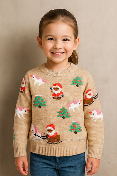 Дитячі новорічні светри h&m, святкові кофти джемпери