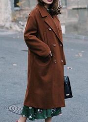 Трендовое шерстяное пальто оверсайз премиум класса h&m