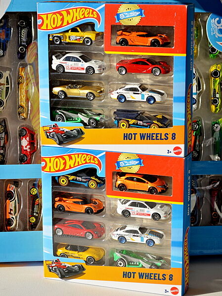Набір машинок хот вілс 8 шт hot wheels машинки хот вилс набор подарунковий