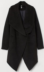Двубортное асимметричное пальто h&m чёрного цвета