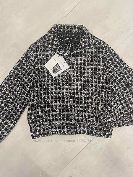 Жакет твидовый chanel в клетку, новый
