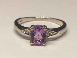 Кольцо серебряное 925 натуральный пурпурный аметист, цирконий.