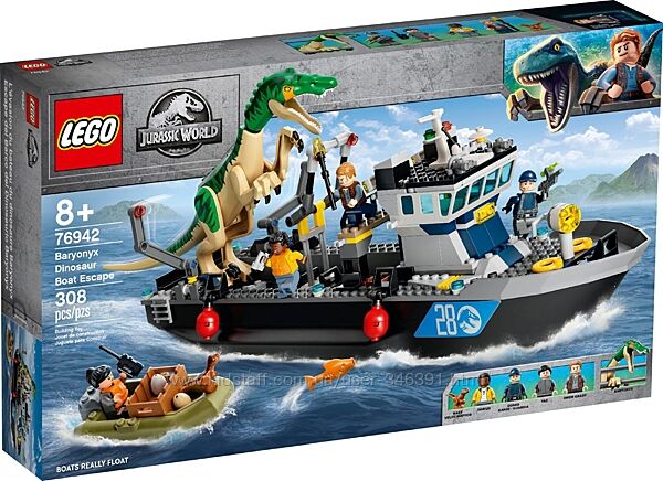 Lego Jurassic World Побег барионикса на катере 76942