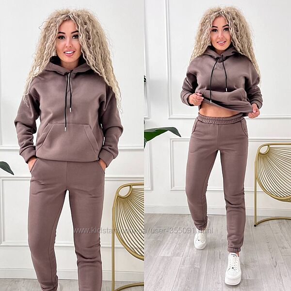 Костюм двійка худі  штани джогери  Тканина  тринитка на флісі