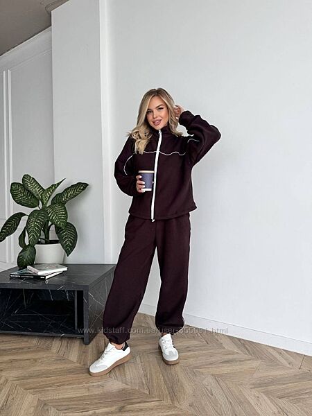 Флісовий жіночий костюм- оверсайз.