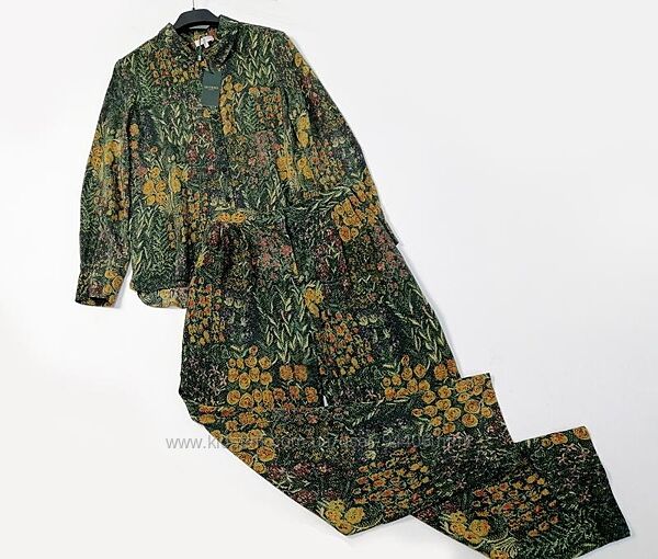 Брендовый женский шелковый костюм рубашка и брюки Hobbs оригинал,100 шелк