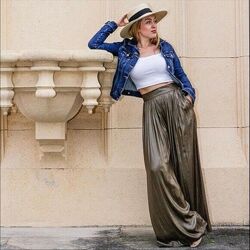 Легкие широкие брюки на высокий рост zara