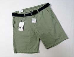Новые мужские шорты с ремнем Zara