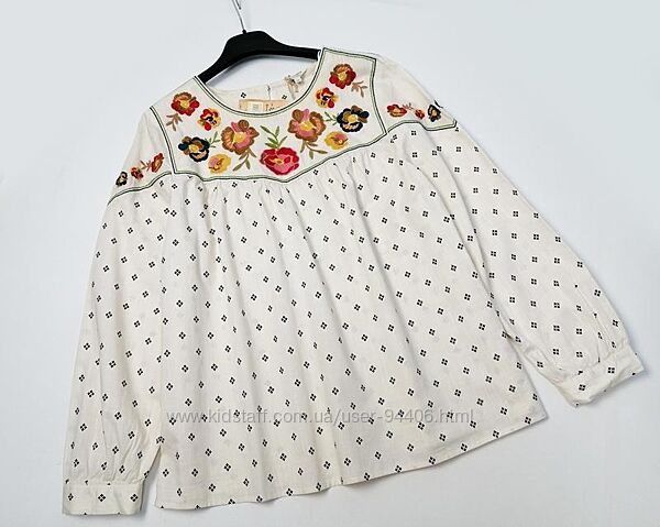 Свободная рубашка из хлопка с вышивкой