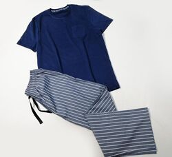 Новый мужской комплект пижама футболка и брюки хлопковая