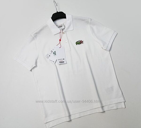 Lacoste женская белая брендовая футболка поло оригинал Lacoste x Netflix