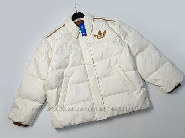 Новый женский пуховик куртка Adidas с монограммой пух и перо