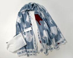 Большой женский хлопковый шарф Lacoste оригинал