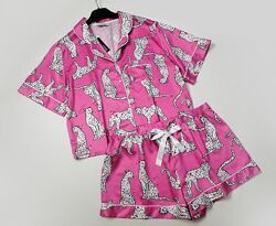 Новый пижамный атласный комплект рубашка и шорты