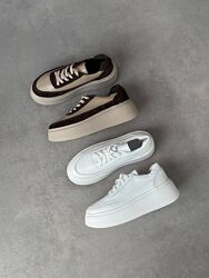 Шкіряні Кеди на товстій підошві, платформі 