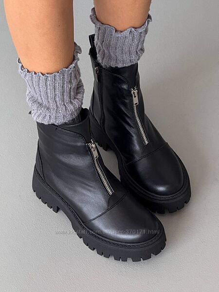 Зимові шкіряні черевики ботінки 