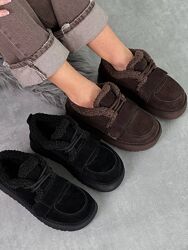 Натуральні короткі черевички, Автоледі, міні угги на шнурівці 