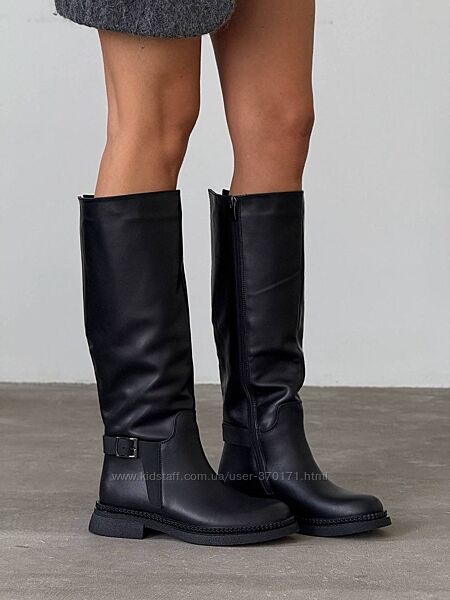 Шкіряні чоботи єврозима 