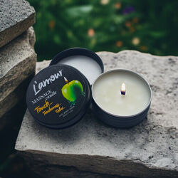 Масажна свічка Lamour аромасвіча для тіла інтимний догляд зелене яблуко 30