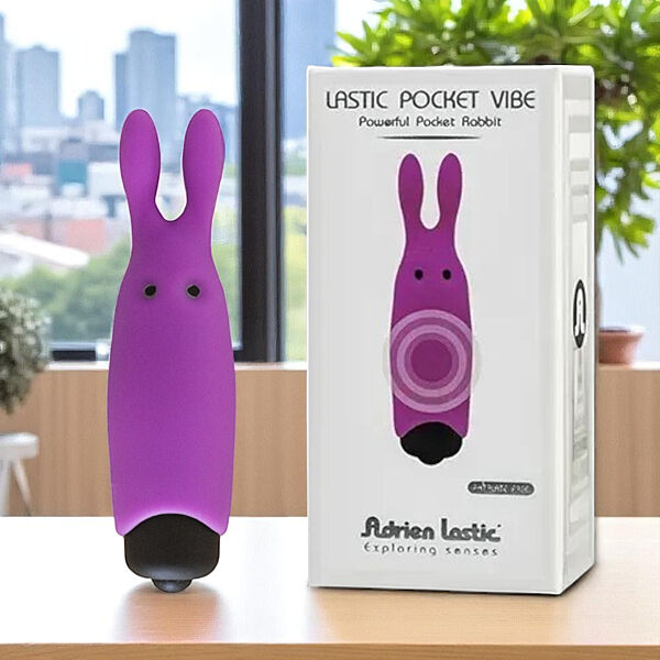 Мінівібратор кролик Adrien Lastic фіолетовий стимулятор для жінок компактни