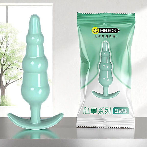 Анальна пробка зелена Meleon секс іграшка для новачків та пар