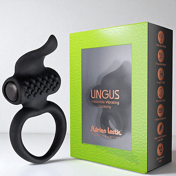 Ерекційне віброкільце Lingus Black для чоловіків продовження акту