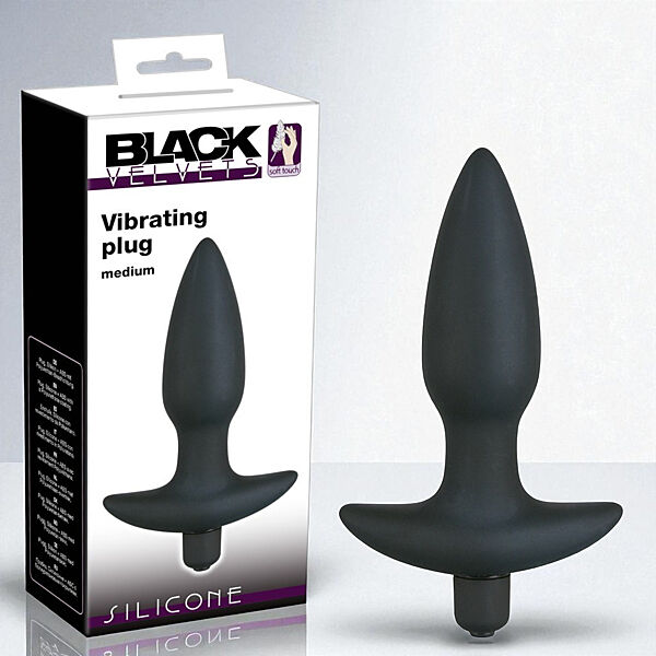 Анальна пробка Black Velvet Vibrating Plug Medium силіконова з вібрацією