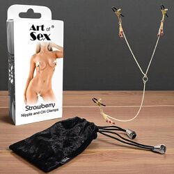Затискачі для сосків та клітора Art of Sex Strawberry інтимні прикраси