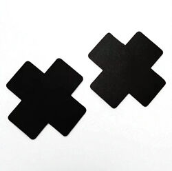 Наклейки на соски стікіні у вигляді хреста чорні для еротичного образу