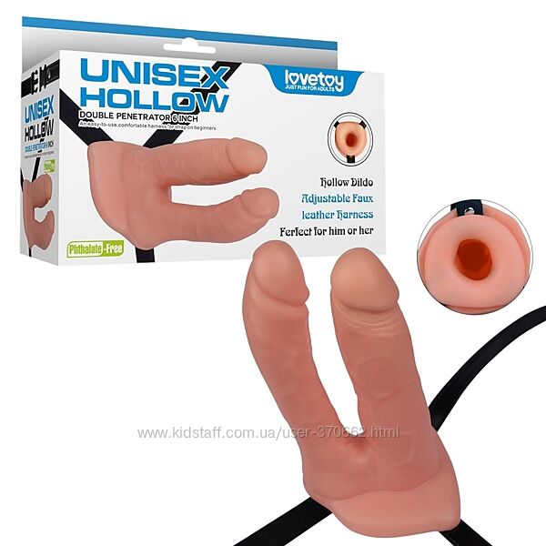 Страпон порожнистий для подвійного проникнення Unisex Hollow Double Penetra