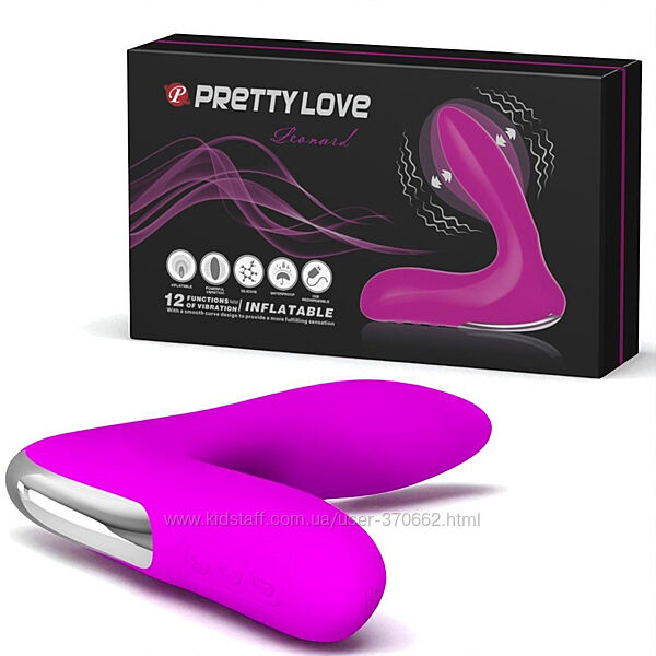 Анальний стимулятор масажер фіолетовий простати з надувною функцією і вібро