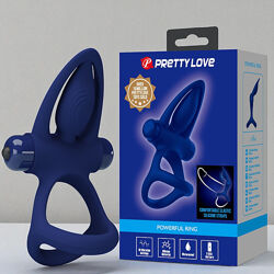Віброкільце для пеніса Pretty Love Powerful Ring синє для посиленої ерекції