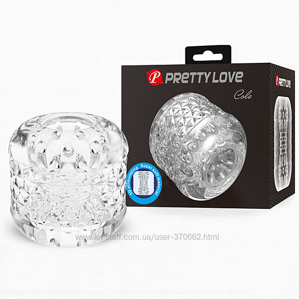 Мастурбатор Pretty Love Masturbator Cole прозорий стимулятор пеніса мякий