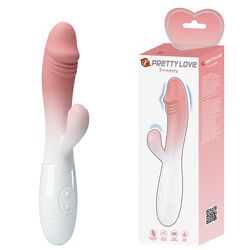 Вібратор Pretty Love Snappy біло-рожевий для жінок ергономічний стимулятор 