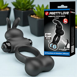 Ерекційне кільце з вібрацією та обтяжувачем Pretty Love Yusuf 