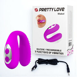 Оральний вібратор Pretty Love Mabel фіолетовий для мінету з 7 режимами