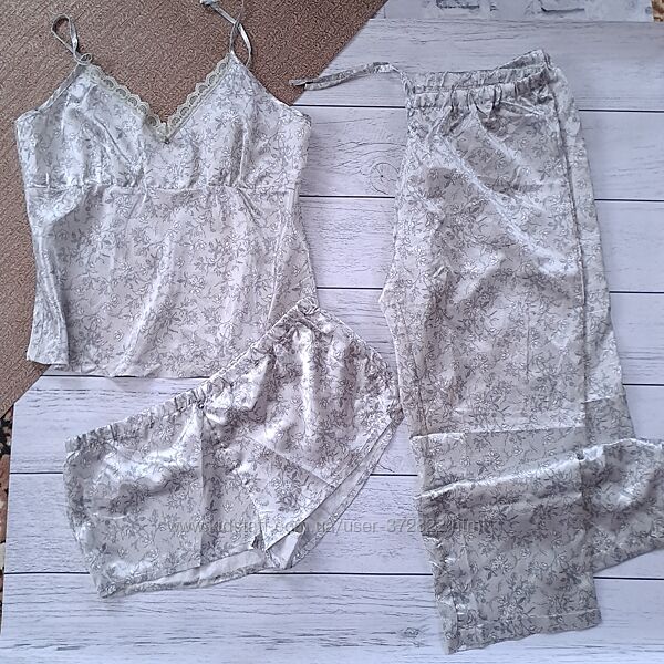 Піжама атласна. Трійка. L