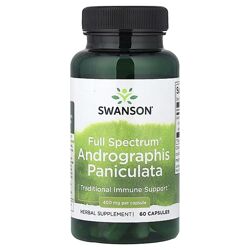 Swanson, Full Spectrum Andrographis paniculata, андрографис 400 мг, 60 кап