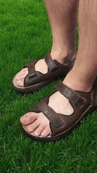 Чоловічі шкіряні босоніжки, брендові сандалі TU, Англія, р.44 10