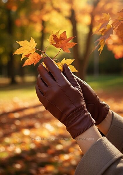 Нові з етикеткою, модні, стильні, жіночі шкіряні перчатки Real Leather, Іта